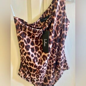 One Shoulder Leopard Bodysuit